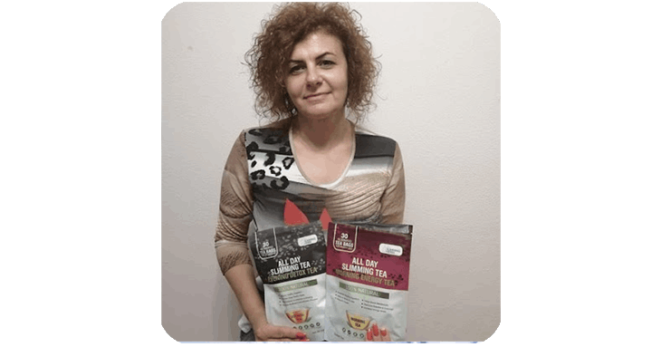 Maria G. from Florida shares her success story after losing 12 pounds with All Day Slimming Tea.